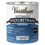 Varathane Ultimate Water Based Polyurethane Satin Varnish For Indoor Wood Quart New. Price: $34.29.