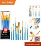 Watercolor & Acrylic Set - 10 Durable Nylon Brushes For Artists Students New. Price: $6.74.
