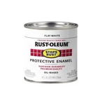 Rust-oleum Stops Indoor And Outdoor Flat White Oil-based Paint 0.5 Pt New. Price: $15.95.