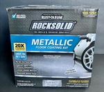 Rust-oleum 286893 Rocksolid Garage Floor Coating Kit, Silver Bullet Metallic New. Price: $119.97.