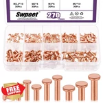 Swpeet Solid Copper Rivet Set M2.5 M3 270 Pcs Flat Head Metal Fasteners New. Price: $27.99.