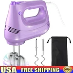 Electric Hand Mixer Stainless Steel Whisk Dough Hook Turbo Boost 5 Speed Kitchen New. Price: $27.33.