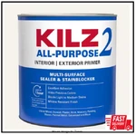 1 Qt. Primer & Sealer White Interior/exterior Multi-surface Kilz 2 All Purpose New. Price: $16.40.