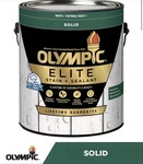 Olympic Elite Solid Exterior Stain + Sealant Base 1 Gal Waterproof Deck Wood New. Price: $29.99.