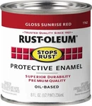 Rust-oleum 7762730 Stops Brush On Paint, Half Pint, Gloss Sunrise Red New. Price: $23.64.