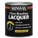 Minwax 155050000 Brushing Lacquer, Semi-gloss, Liquid, Clear, Qt, Can New. Price: $36.72.
