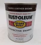New Rust-oleum Protective Enamel Paint 32-OUNCE Gloss Leather Brown 1 Qt. Price: $19.50.