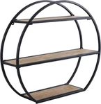 Industrial 3-TIER Semi-circle Wall Shelves With Metal Bracket And Wood New. Price: $109.99.