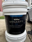 Behr Dynasty Interior Paint Semi-gloss Satin 5 Gal Advanced Stain Repellency New. Price: $250.00.