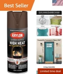 Krylon K01709077 High Heat Spray Paint, Matte Brown - 12OZ, Rust Protection New. Price: $47.98.