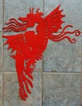 New Fire Breathing Dragon Metal Wall Art 30" X 24" Red Powder Coat Finish. Price: $68.00.