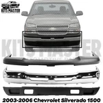 Front Bumper Chrome Steel Kit For 2003-2006 Avalanche & Chevrolet Silverado 1500 New. Price: $545.13.