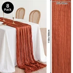 8 Pack Cheesecloth Table Runner 120" Extra Long Wide Pleated Gauze Wedding Decor New. Price: $39.99.