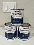 Zinsser 2704 Interior Paint, Satin, Water Base, White (3 Cans Of 1 Qt) - Dented New. Price: $44.99.