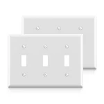 Elegrp 3-GANG Toggle Switch Wall Plates, Standard Size 4.53" 2 Pack, White New. Price: $12.12.