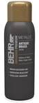 Behr Premium Antique Brass Metallic Satin Interior/exterior Spray Paint - 11 Oz. New. Price: $15.97.